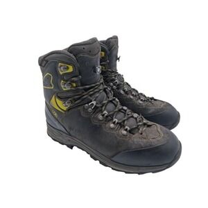 Lowa Ticam GTX Mountain Boots Mens 9.5 Black Nubuck Vibram Winter Hiking Trail